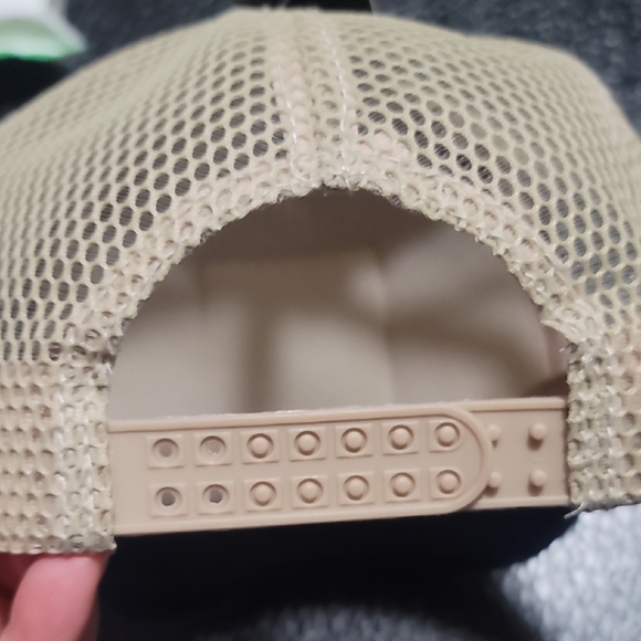 Rooster Embroidered Tan and Blue Trucker's Hat Cap - Picture 2 of 8